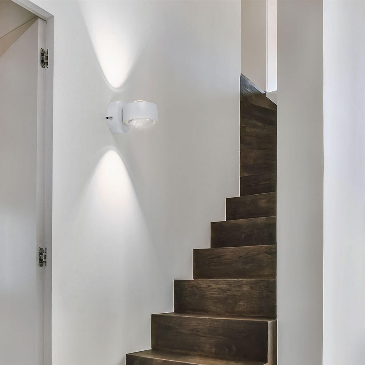 LED WANDLEUCHTE Metall Weiß - Weiß, Glas (7.5/10/10cm) - Globo Lighting