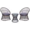 BALKONSET 2-Sitzer Rattan taupe Auflagen dunkelgrau Mesyna - Beige/Grau, Kunststoff/Textil - Beliani