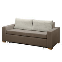 SCHLAFSOFA - Taupe/Hellbraun, Textil (193/90/90cm) - home24