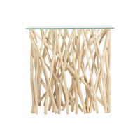 KONSOLENTISCH - 92 cm x 35 cm - holz - naturfarben hell Gayana - Naturfarben, Glas/Holz (35/92/91.5cm) - Vente-Unique