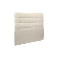KOPFTEIL gepolstert - Gesteppt – hellbeiger Stoff - 140 cm - Beige, Holz (140/120/10cm) - Sommeil de Plomb