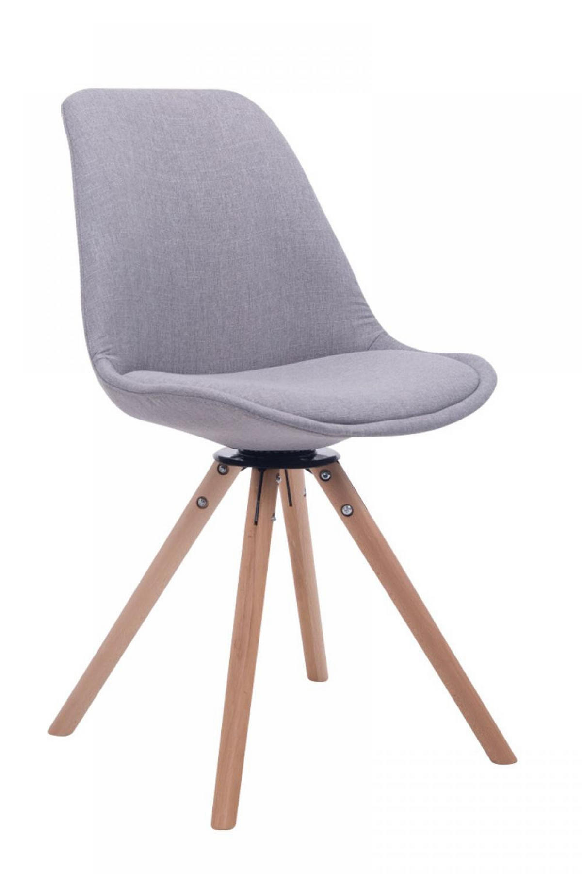 BESUCHERSTUHL Stoff grau - Eukalyptusholzfarben/Grau, Holz/Textil (48/84/56cm) - CLP