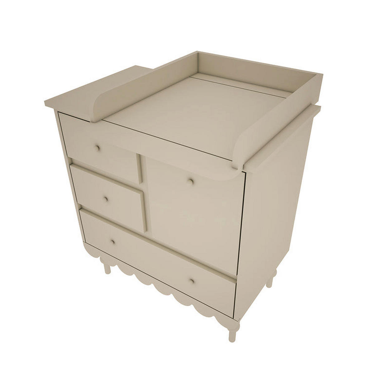 NASTAVAK ZA PREVIJANJE Babushka Oliva - zelena, drvni materijal (54/9/75cm) - Petits-meubles