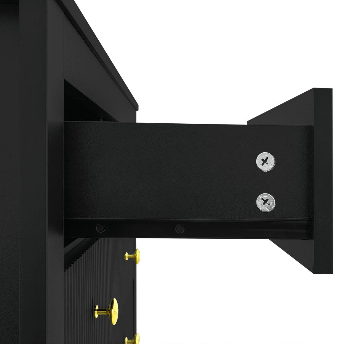 KOMMODE aus Spanplatte 79x39,5x80,5cm in Schwarz mit 5 Schubladen - Schwarz, Holzwerkstoff (80.5/80.5/39.5cm) - Modfu
