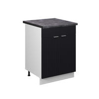 KÜCHENUNTERSCHRANK Fame-Line, Schwarz gestreift, 60 cm mit Schublade, AP Anthrazit - Schwarz/Weiß, Holzwerkstoff (60/82/60cm) - Vicco