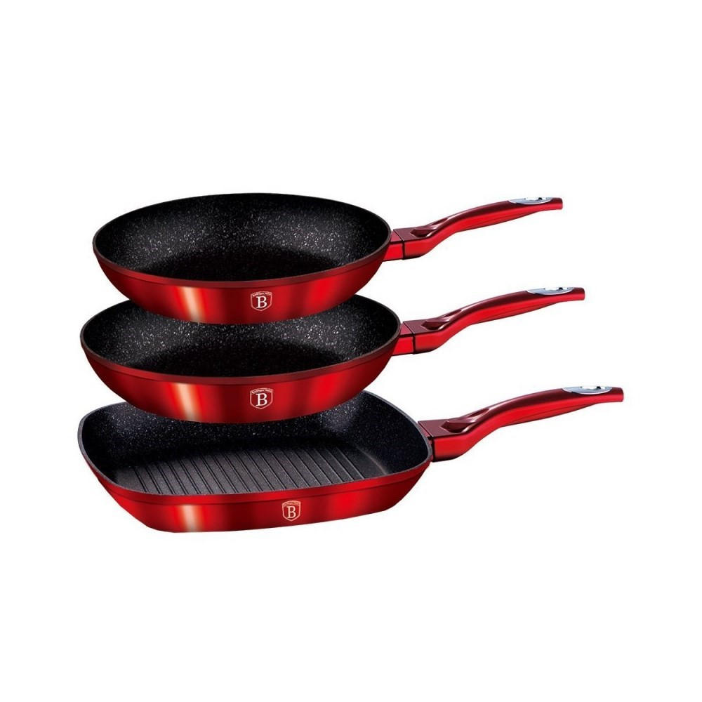 PFANNENSET Rot 28/28/5 cm BH1289 - Rot, Kunststoff - Berlinger Haus