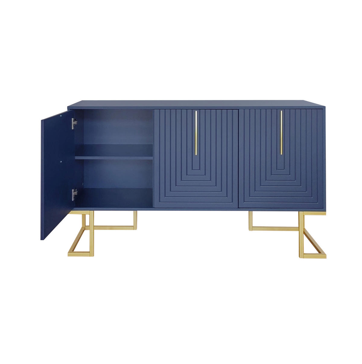 SIDEBOARD 3-türig mit verstellbaren Regalböden MDF Navy Blue - Blau, Holzwerkstoff (138/80.5/40cm) - Meubliv