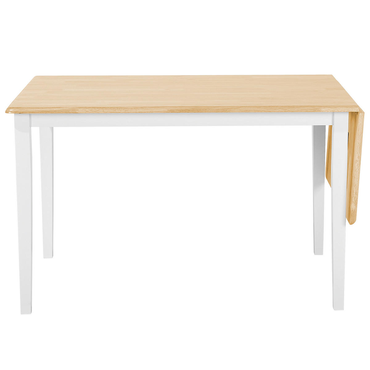 ESSZIMMERTISCH 120-160/75/74 cm Weiß, Hellbraun Rechteckig Louisiana - Weiß, Holz (160/75/74cm) - Beliani