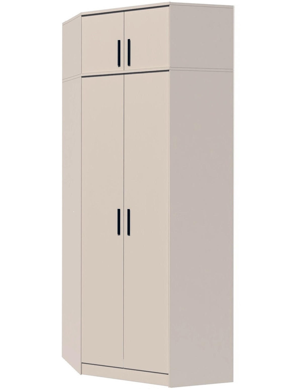 KLEIDERSCHRANK+SCHRANKAUFSATZ GRANT G8+G15/C GRAUBEIGE CASHMERE 91/235/91 - Kaschmir/Schwarz, Holzwerkstoff/Kunststoff (91/235/91cm) - Marmex Möbel
