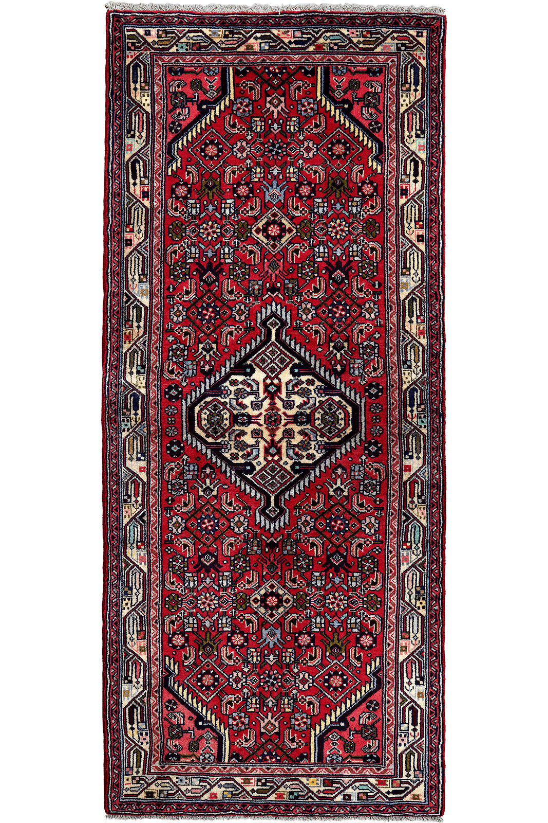 ORIENTTEPPICH handgeknüpft Assadabad Rot 196/81 cm Schurwolle - Rot, Textil (81/196cm) - Looma