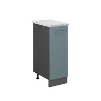 APOTHEKERUNTERSCHRANK R-Line Blau-Grau 30 cm AP Marmor - Anthrazit/Blaugrau, Holzwerkstoff (30/81.6/60cm) - Vicco
