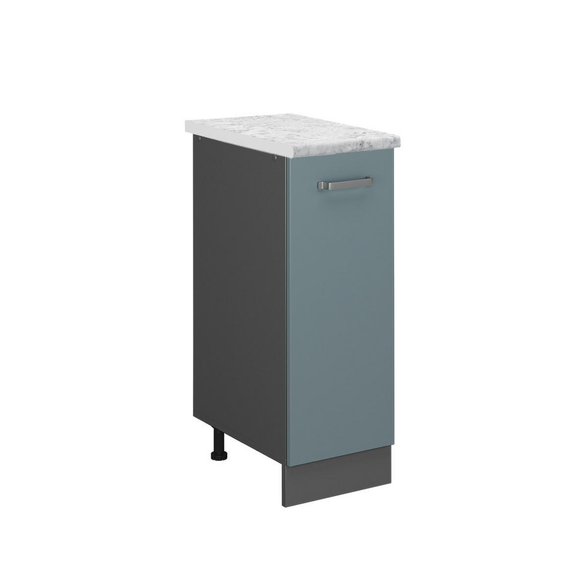 APOTHEKERUNTERSCHRANK R-Line Blau-Grau 30 cm AP Marmor - Anthrazit/Blaugrau, Holzwerkstoff (30/81.6/60cm) - Vicco