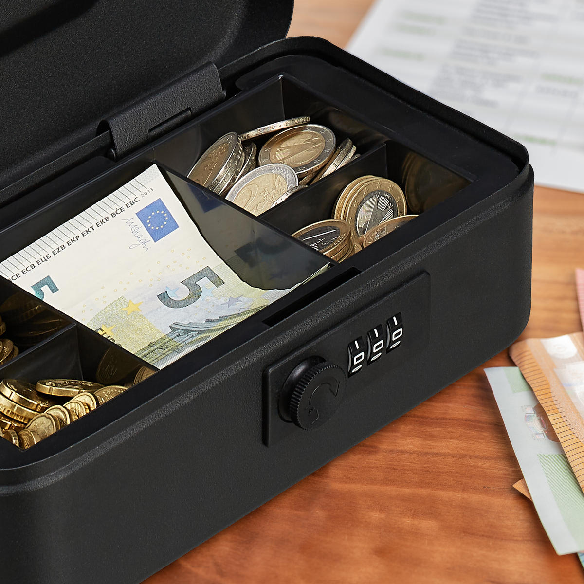 POKLADŇA - strieborná, kov/plast (20/8.5/17cm) - Relaxdays