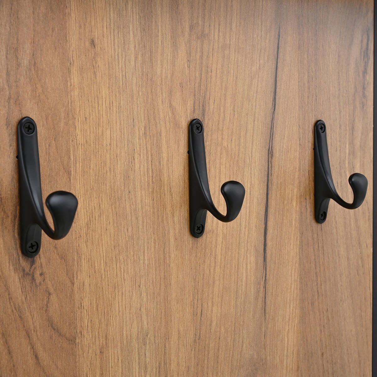 SCHUHSCHRANK aus Spanplatte 70x36x146cm in Natur mit 3 Haken - Naturfarben, Holzwerkstoff (70/146/36cm) - Modfu