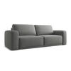 3-SITZER SOFA mit Schlaffunktion Chenille Stoff Grau - Schieferfarben/Schwarz, Kunststoff/Textil (242/91/100cm) - Makamii