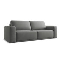 3-SITZER SOFA mit Schlaffunktion Chenille Stoff Grau - Schieferfarben/Schwarz, Kunststoff/Textil (242/91/100cm) - Makamii