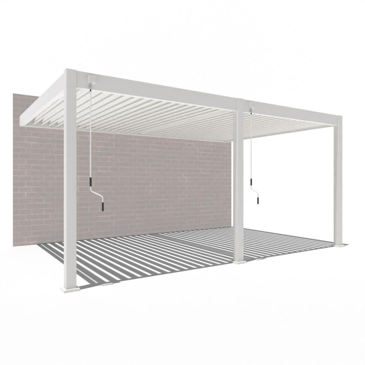 WANDPAVILLON Deluxe Terrassenüberdachung Aluminium 3,6 x 5,3 m weiß - Weiß, Metall (360/255/530cm) - WEIDE