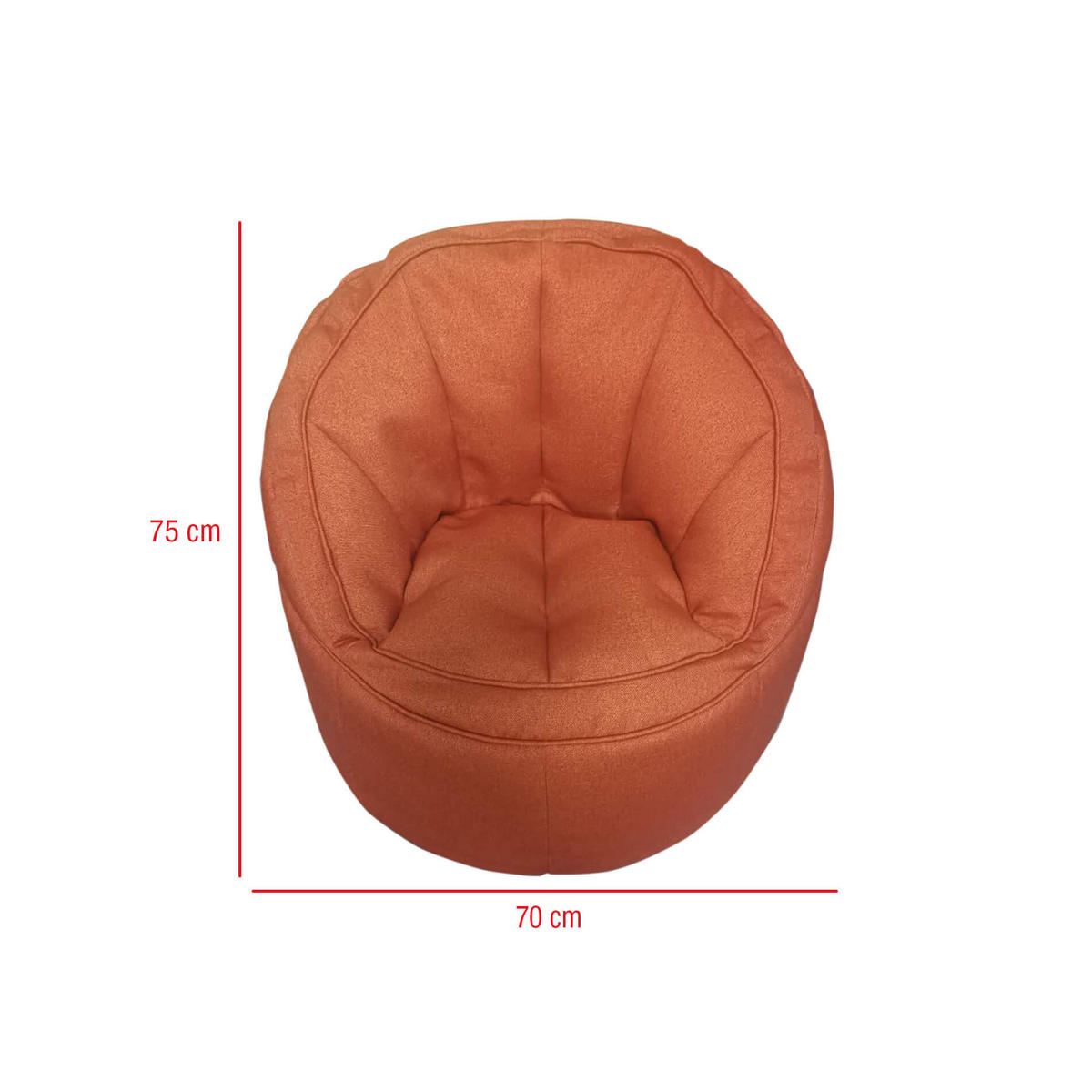 SITZSACKBEZUG Orange 75/75/70 cm - Orange, Textil (75/70/75cm) - Mobili Rebecca