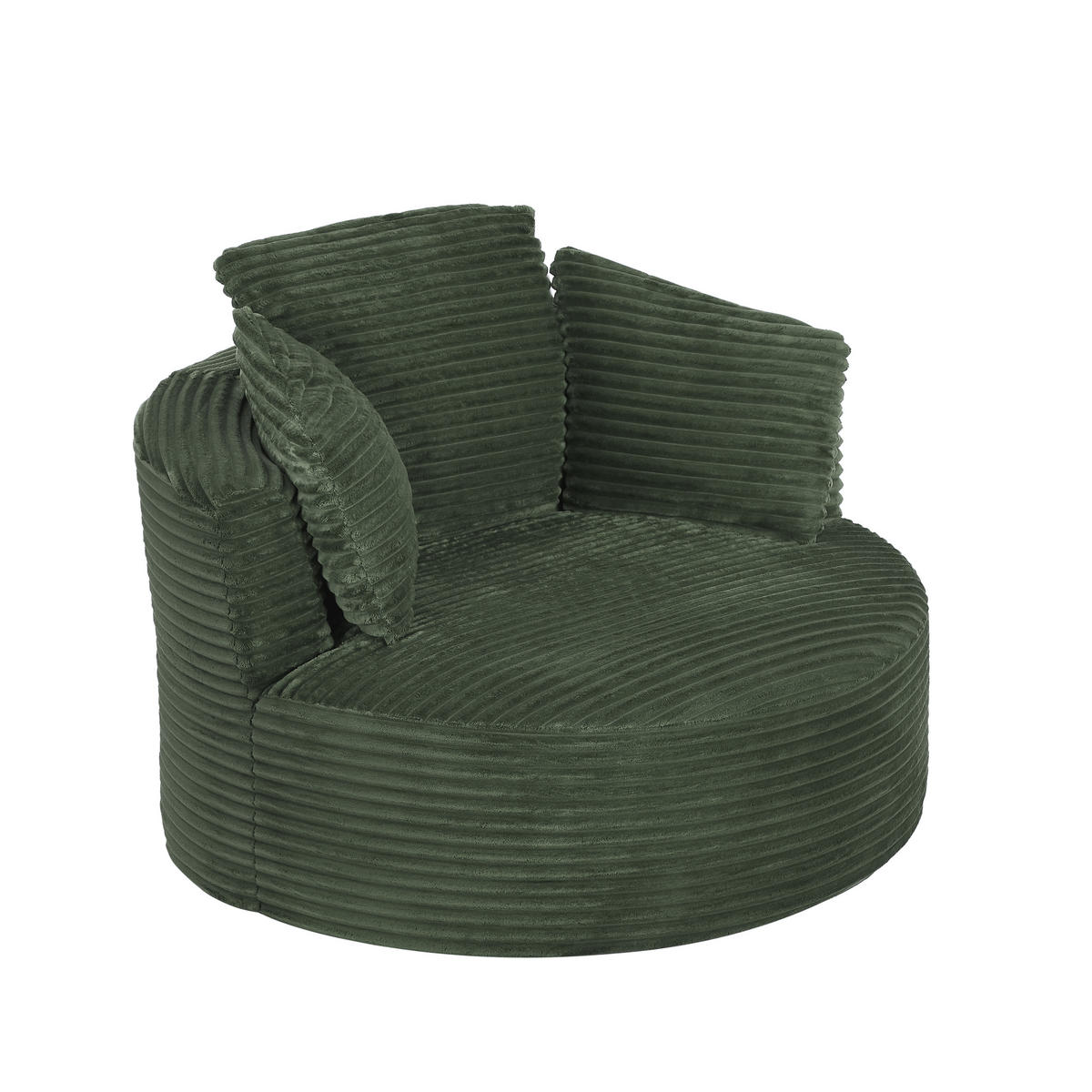 SESSEL weicher cordstoff taschenfederkern & komprimierte lieferung - Grün, Textil (124/86/113cm) - Urban Meuble