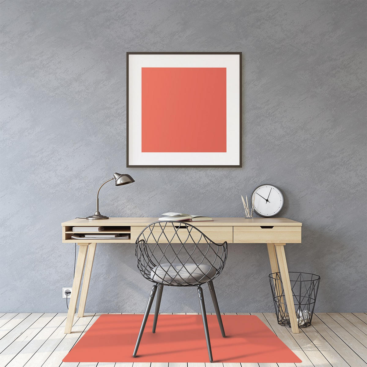 BODENSCHUTZMATTE 140x100 cm Pastell - Rot, Kunststoff (100/1.6cm) - ArtPrintCave