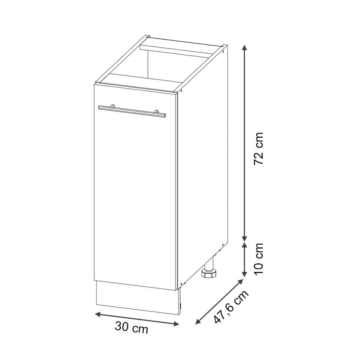 APOTHEKERSCHRANK Fame-Line Eiche Paneel 30 cm , AP Marmor - Hellbraun/Eichefarben, Holzwerkstoff (30/82/60cm) - Vicco