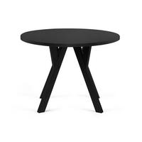 ESSTISCH INDAGA Ausziehbar 100-140cm Rund, mattes Schwarz - Schwarz Hochglanz/Schwarz, Holz (100/140/75cm) - KONSIMO®