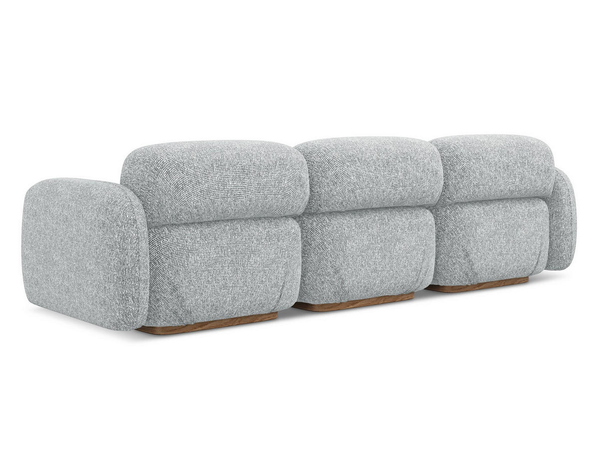 4-SITZER-SOFA Strukturstoff Stoff Grau - Silberfarben/Braun, Holz/Textil (270/73/95cm) - Makamii