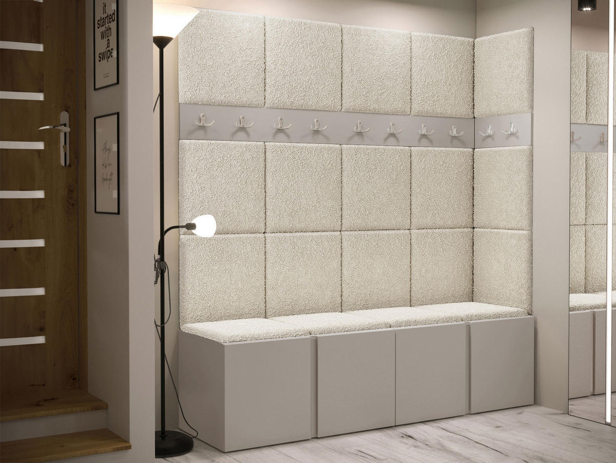 GARDEROBEN-SET Orion II - Kaschmir/Creme, Holzwerkstoff/Kunststoff (168/186/46cm) - MIRJAN24