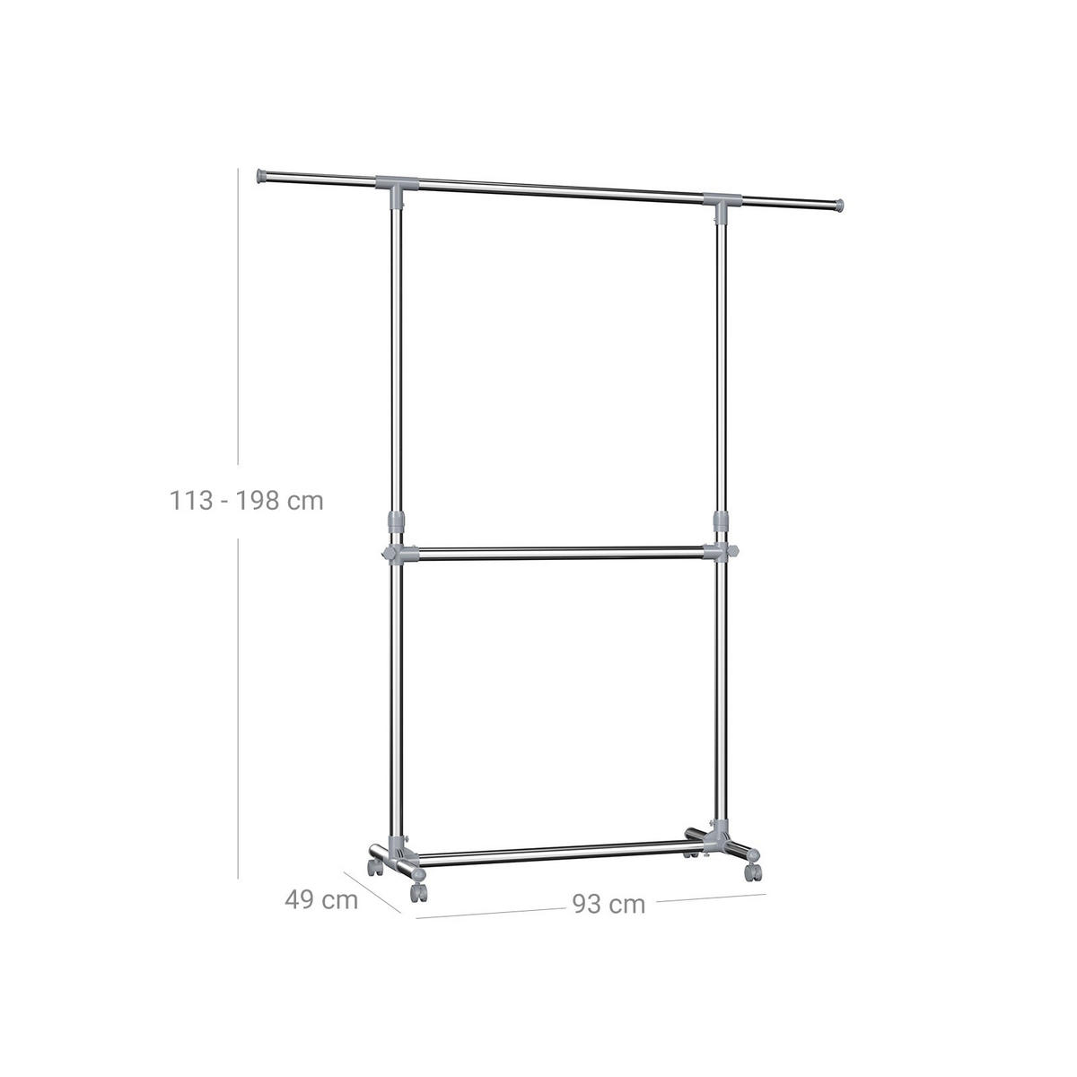 KLEIDERSTÄNDER - Silberfarben, Metall (49/198/165cm) - Hansiro