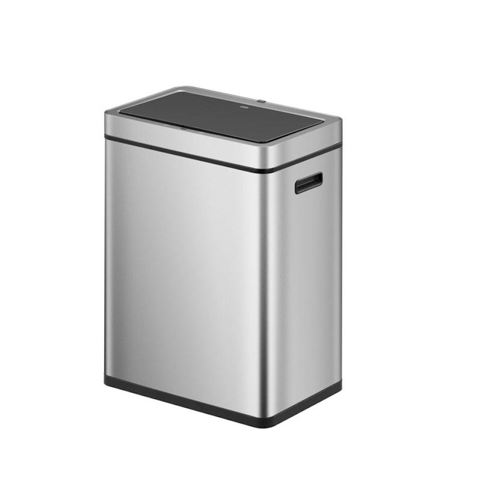 MÜLLEIMER Stylischer Sensor Mülleimer Aus Gebürstetem Edelstahl 30 & 30 Liter 65,2 x 48,6 x 30,8 cm Silber - Silberfarben, Metall (48.6/65.2/30.8cm) - PROREGAL