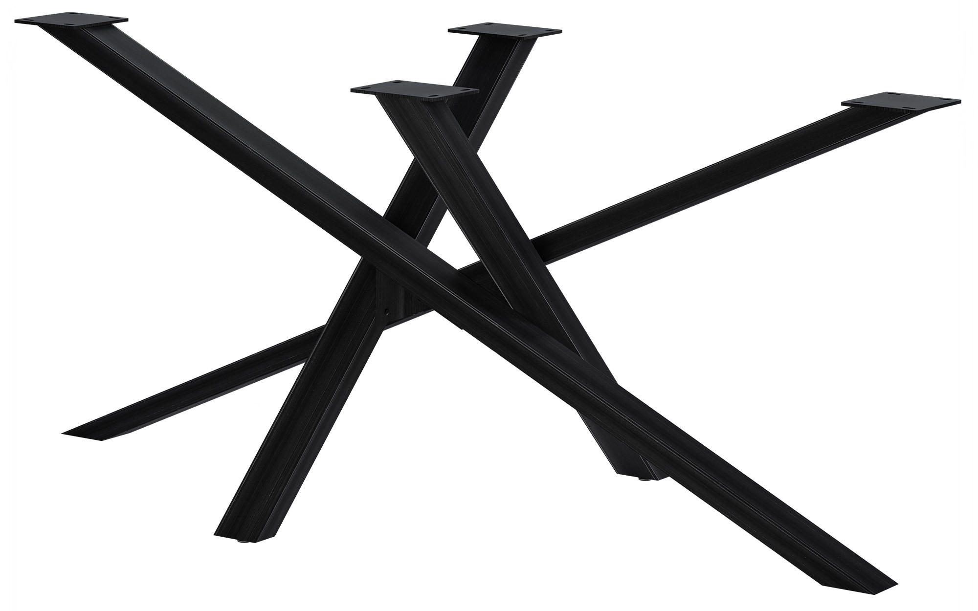 TISCHBEIN eckig 160/80/72 cm Metall Antik Schwarz - Schwarz, Metall (160/72/80cm) - CLP