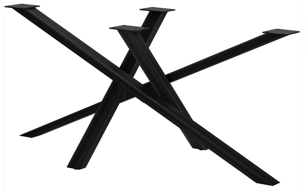 TISCHBEIN eckig 160/80/72 cm Metall Antik Schwarz - Schwarz, Metall (160/72/80cm) - CLP