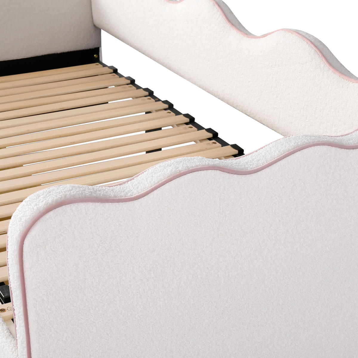 POLSTERBETT 90/200 cm in Beige mit 2 Schubladen, USB und Type-C - Beige, Holzwerkstoff/Textil (90/200cm) - CHICFURN