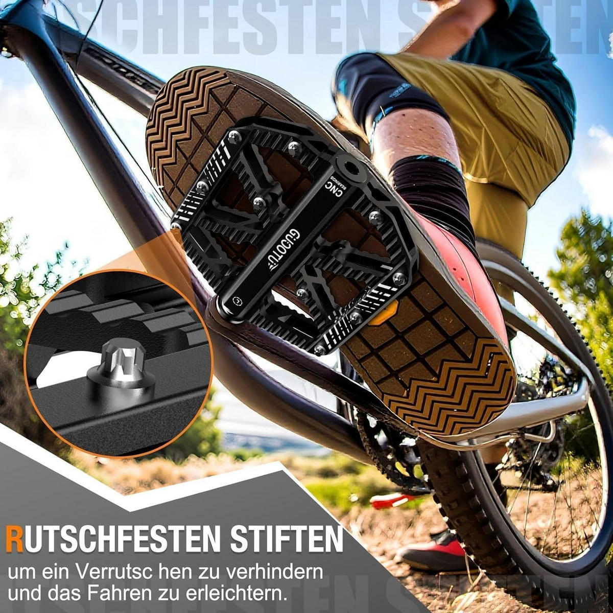 FAHRRADPEDALE Aluminium CNC Schwarz mit Reflektoren - Schwarz, Metall (10/1.5/12cm)