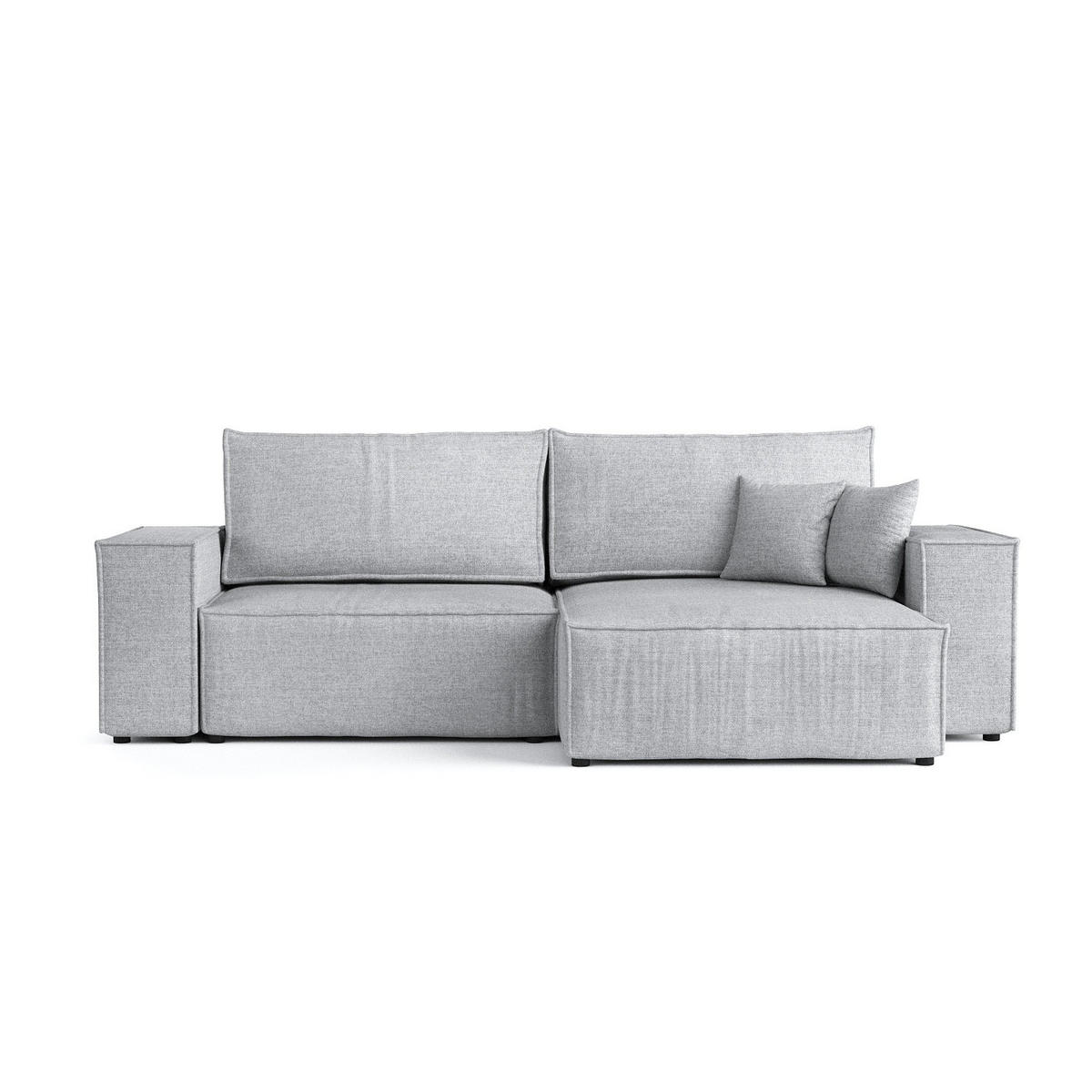 ROHOVÁ SEDAČKA CAVO, textil, Světle šedá - černá/světle šedá, dřevo/kompozitní dřevo (255/148cm) - AltaBeds