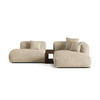 ECKSOFA modular rechts Martina aus Samt leichtes beige 2 Sitzplätze - Creme, Textil (176/285cm) - Micadoni