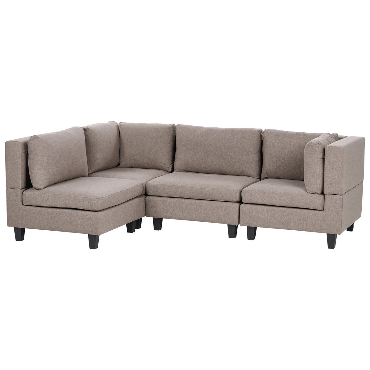 COLȚAR modul cu 4 locuri pe partea dreaptă maro textil Unstad - maro/negru, material textil (228/152cm) - Beliani