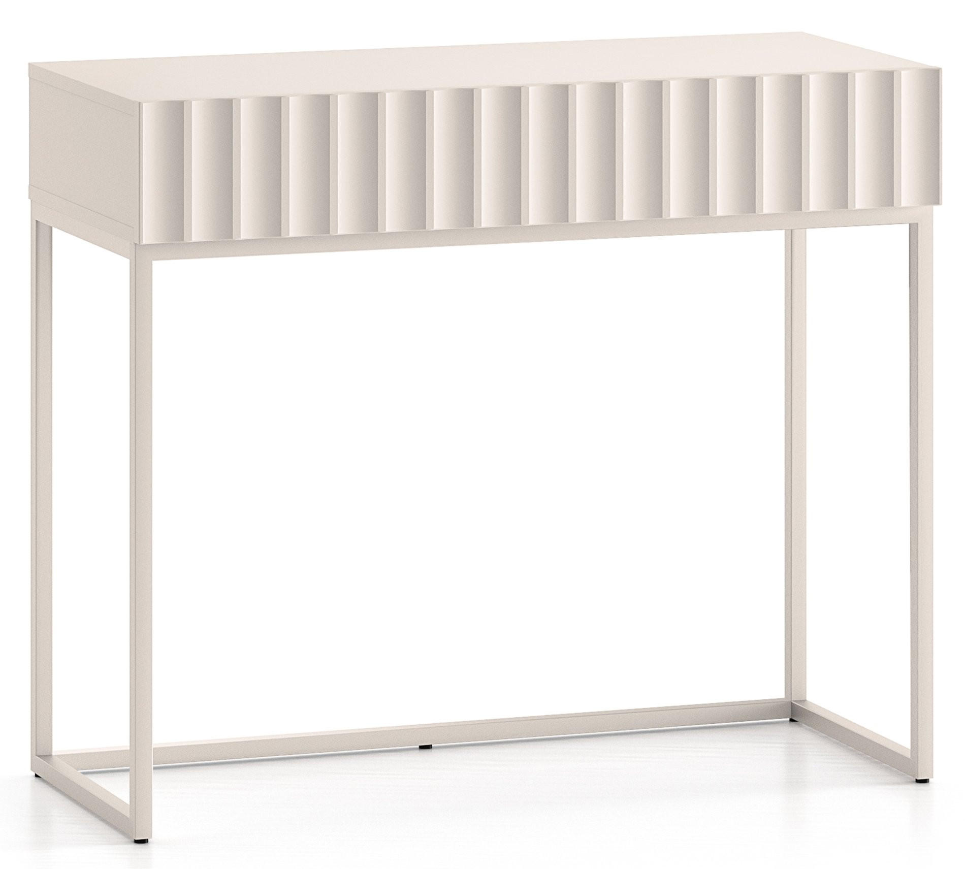 SCHMINKTISCH Derriva Hellbeige 91 cm - Ecru/Beige, Holzwerkstoff/Metall (40/91.6/78.1cm) - Selsey