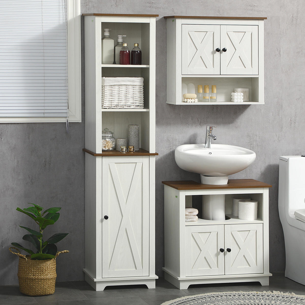 HÄNGESCHRANK Weiß 1 Stück - Weiß, Kunststoff (60/60/30cm) - GiPP