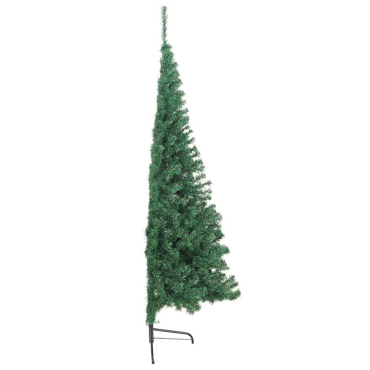 HALB-WEIHNACHTSBAUM Künstlicher Mit Ständer Grün 180 Cm Pvc - Grün, Kunststoff (180cm) - vidaXL