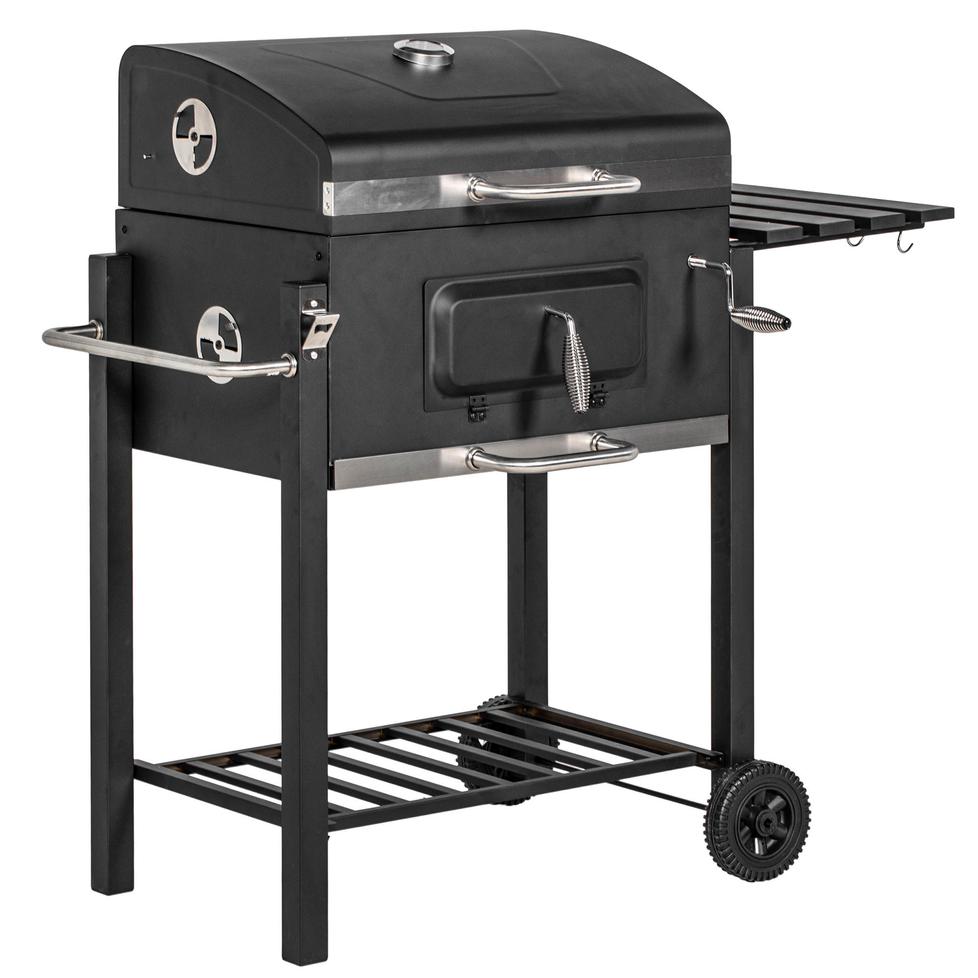 HOLZKOHLEGRILL - Schwarz, Metall (65/108/113cm) - Outsunny
