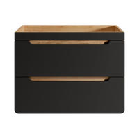 WASCHBECKENUNTERSCHRANK - 80 cm x 46 cm - Holz, Platte - Anthrazitgrau, Naturfarben Hell - ARUBA - Anthrazit/Naturfarben, Holz (80/59/46cm) - Vente-Unique
