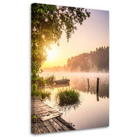 LEINWANDBILD, See Pier Wald - Grau, Textil (20/30cm) - Feeby