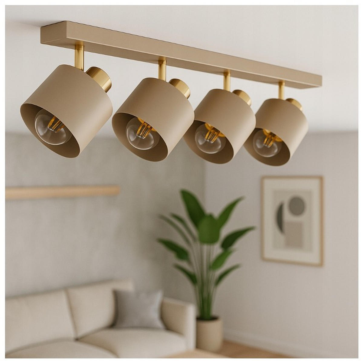 DECKENLEUCHTE Ecru - Beige/Goldfarben, Metall (12/70/21cm) - kiki design