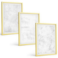 BILDER SET 3er Set - 40x60 cm Goldrahmen - Minimalistischer Hintergrund mit weißen Punkten - Goldfarben, Kunststoff (40/60cm) - TULUP