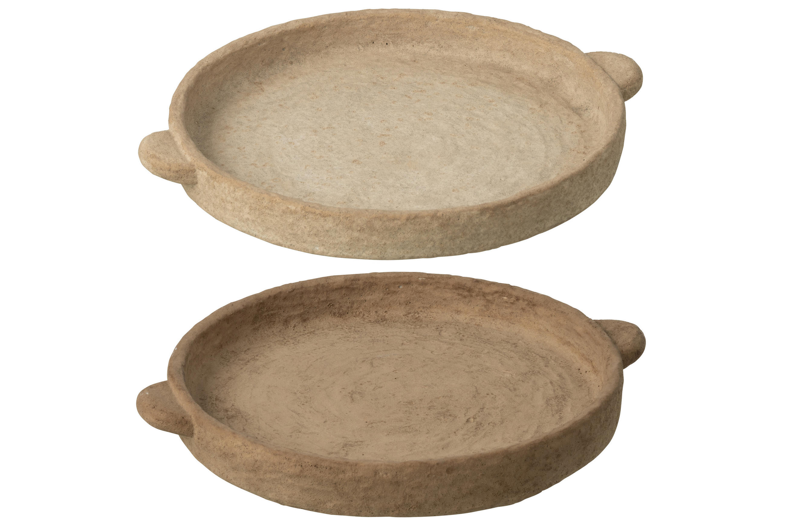 TELLER RUND (2ER SET) - Braun, Stein (30/4cm) - J-Line