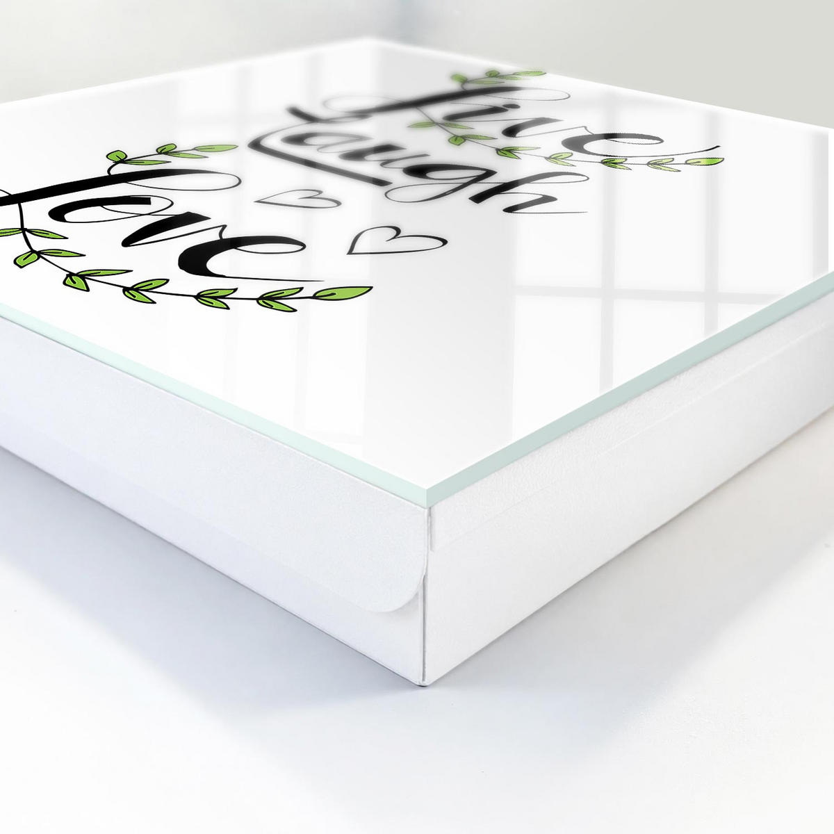 SCHLÜSSELBOX Weiß 30x30 cm – Türöffnung nach rechts - Positive Typografie - Weiß, Metall (30/30/5cm) - TULUP