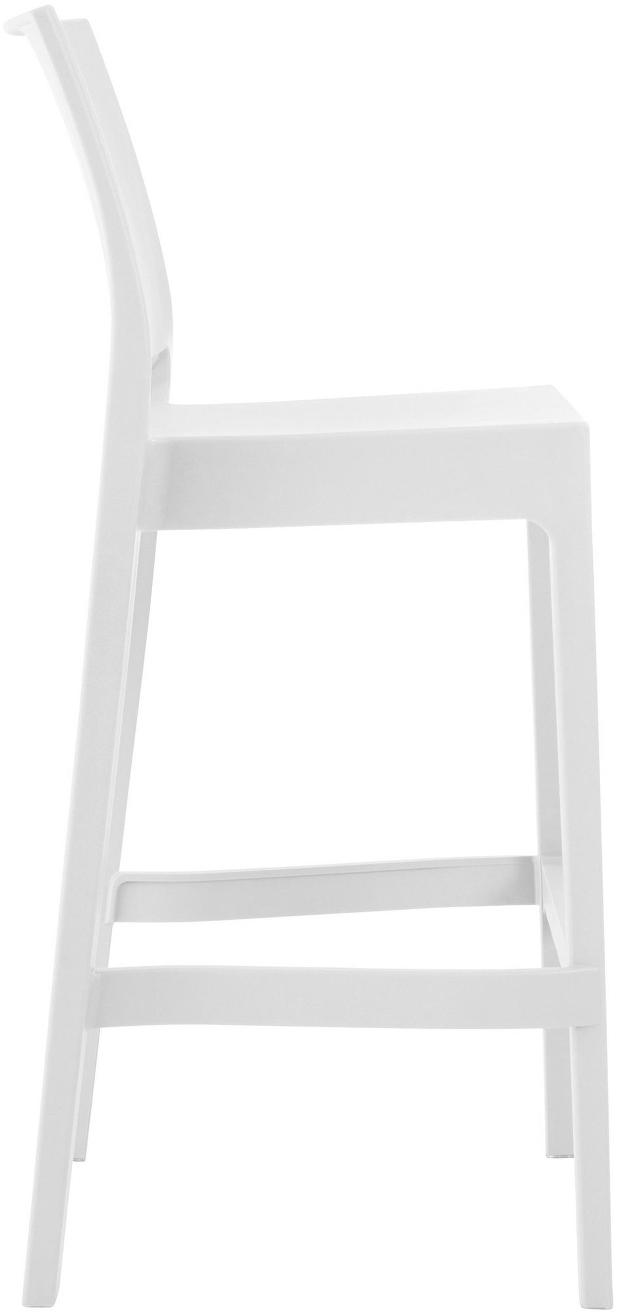 BARHOCKER 2er Set MIAMI - Weiß, Kunststoff | Barhocker mit Lehne - Weiß, Kunststoff (45/105/51cm) - DELUKE