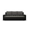 SOFA 3-SITZER MIT SCHLAFFUNKTION FORESTA, Dunkelgrau + Schwarz - Dunkelgrau/Schwarz, Textil (222/92/96cm)