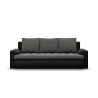 SOFA 3-SITZER MIT SCHLAFFUNKTION FORESTA, Dunkelgrau + Schwarz - Dunkelgrau/Schwarz, Textil (222/92/96cm)